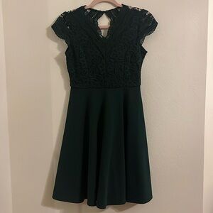 Green dress with beautiful lace detail